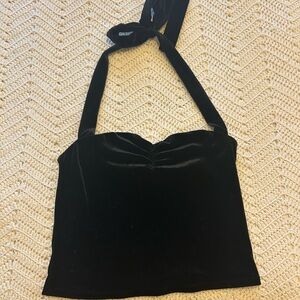Black Velvet Halter Top